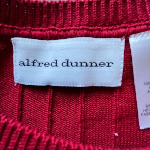 Vintage Alfred Dunner Argyle Short Sleeve Red Pullover Knit Sweater Top Medium - Picture 11 of 11